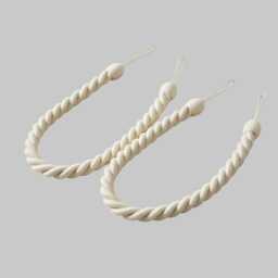Pair Of Modern Coastal Rope Tiebacks - 95cm Cotton Finish Curtain Embraces - Set 2 - thumbnail 1