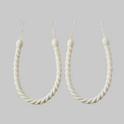 Pair Of Modern Coastal Rope Tiebacks - 95cm Cotton Finish Curtain Embraces - Set 2 - thumbnail 2