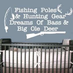 Country Nursery Wall Decal Fishing, Hunting, Bass & Deer - thumbnail 2