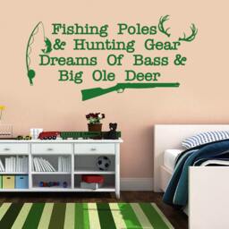 Country Nursery Wall Decal Fishing, Hunting, Bass & Deer - thumbnail 3