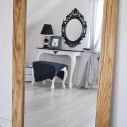 Mirror in Natural Wooden Frame Made Of Solid Wood - Beautiful Oak To Hang On The Wall. Hanging Classic Wall Decoration For Living Room - thumbnail 3