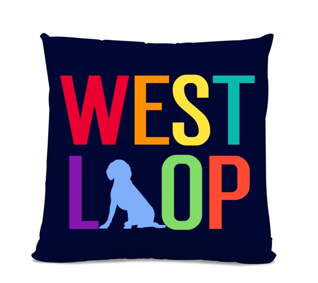 West Loop Beagle Pillow - Chicago Neighborhood Home Decor Pillow - image 1