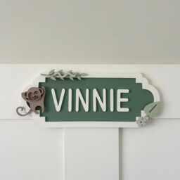 Personalised Monkey Name Sign - Custom Kids Bedroom Door Decor & Nursery Mdf Wall - thumbnail 2