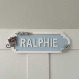 Personalised Monkey Name Sign - Custom Kids Bedroom Door Decor & Nursery Mdf Wall - thumbnail 3
