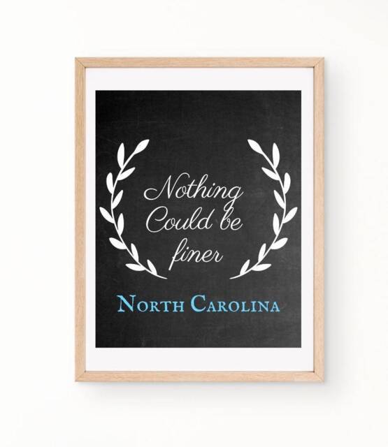 North Carolina Wall Art Chalkboard Style Print - 8x10 - image 1