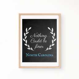 North Carolina Wall Art Chalkboard Style Print - 8x10 - thumbnail 3