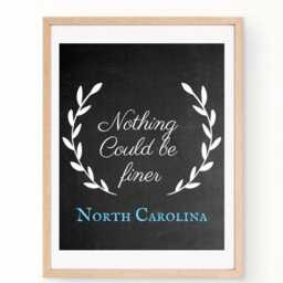 North Carolina Wall Art Chalkboard Style Print - 8x10 - thumbnail 2