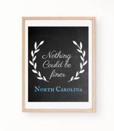 North Carolina Wall Art Chalkboard Style Print - 8x10 - thumbnail 1
