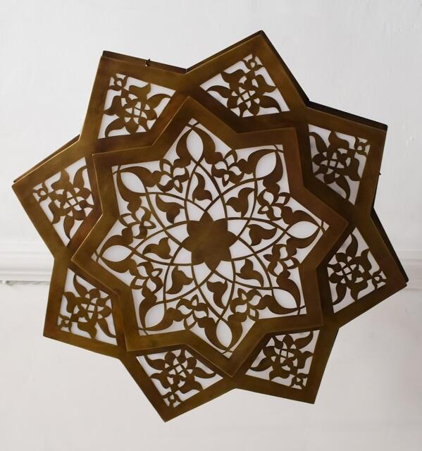 Moroccan Ceiling Light Hand-Pierced Brass Flush Mount, 20 - image 1