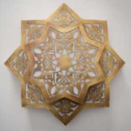 Moroccan Ceiling Light Hand-Pierced Brass Flush Mount, 20 - thumbnail 3