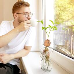 Woman Body Form Glass Vase Unique Plant Propagation Decor - thumbnail 3