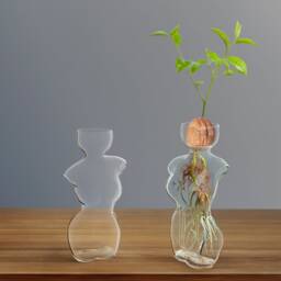 Woman Body Form Glass Vase Unique Plant Propagation Decor - thumbnail 4