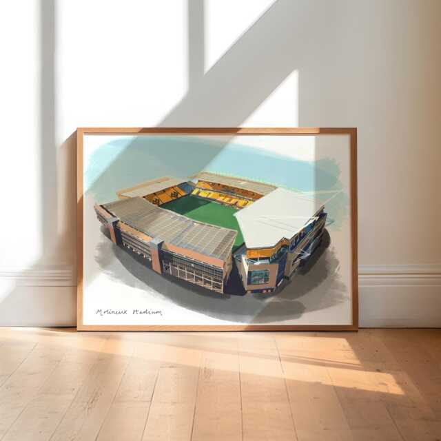 Molineux Stadium Art Print, Wolverhampton Wanderers Football Gift - image 1