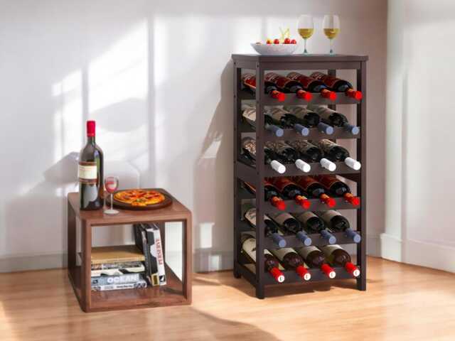 Bamboo Wine Rack 24-Bottle 6-Tier Freestanding Display - image 1
