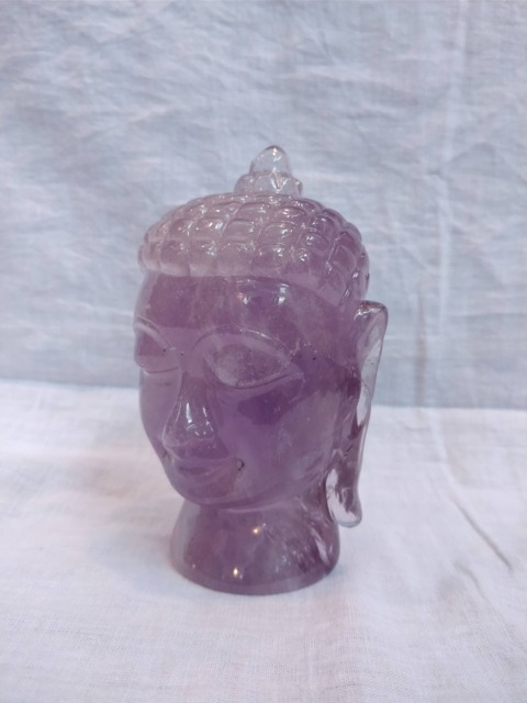 Amethyst Buddha, Gemstone Buddha, Gautam Lord Buddha Bust, Meditating Shakyamuni Spiritual Gifts, Carvings - image 1