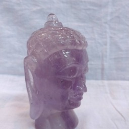 Amethyst Buddha, Gemstone Buddha, Gautam Lord Buddha Bust, Meditating Shakyamuni Spiritual Gifts, Carvings - thumbnail 2