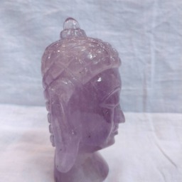 Amethyst Buddha, Gemstone Buddha, Gautam Lord Buddha Bust, Meditating Shakyamuni Spiritual Gifts, Carvings - thumbnail 3