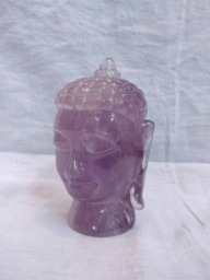 Amethyst Buddha, Gemstone Buddha, Gautam Lord Buddha Bust, Meditating Shakyamuni Spiritual Gifts, Carvings - thumbnail 1