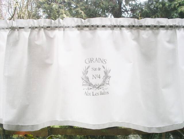Curtain Net Curtain Shabby Chic Grains Printed 140 X 40 cm French Country House Style - image 1
