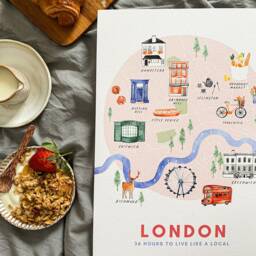 Handmade London Neighbourhood Map/Print Cute Watercolour Colorful Map - thumbnail 2