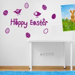 Easter Eggs Wall Stickers Kids Nursery Play Room Home Art Decoration Children Decals Removable Handmade School Bedrooms Bright Vc-A147 - thumbnail 1
