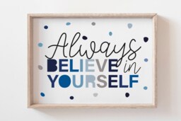 Boys Nursery Print, Wall Art, Bedroom Decor, Motivational Prints, Affirmation Believe in Yourself, Playroom Prints - thumbnail 1