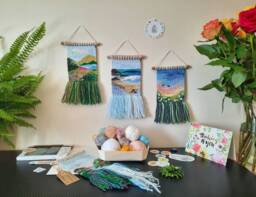 Mini Small Woven Wall Hanging - Weave Weaving Tapestry Ornaments Gallery Wall Landscape Decor- Hanging - thumbnail 1