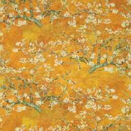 Handmade Ottoman Coffee Table Bench - Boho Floral Velvet Almond Blossom - thumbnail 3