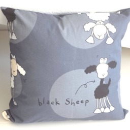 Kid Cushion With Sheep, Decorative Pillow, Child Grey Ooak - thumbnail 2