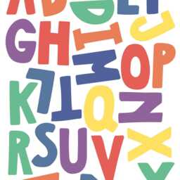 Rainbow Alphabet Fabric Wall Stickers Reusable Kids Room Decor - thumbnail 3