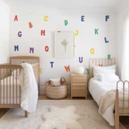 Rainbow Alphabet Fabric Wall Stickers Reusable Kids Room Decor - thumbnail 2