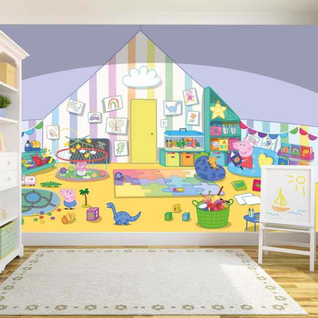 Peppa Pig Wall Mural - George & Evie Playroom Full Kids Art - image 1