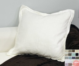 Linen Euro Sham Covers With Flange, 100% Accent Pillow Covers, Square Shams, All Sizes, 60+ Fabric Choices
