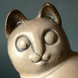 Siamese Cat Ceramic Sculpture - Cheeky Cat, Funny Kitten Statue, Silly Decor, Handmade, Unique, One Of A Kind - thumbnail 2