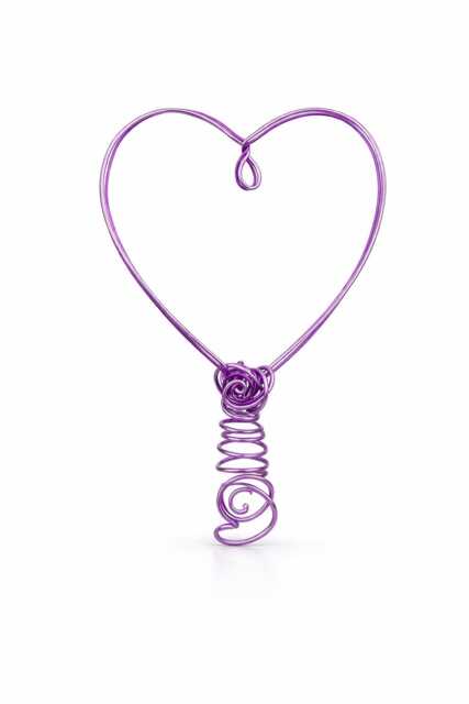 Purple Wire Heart Christmas Tree Topper, Mardi Gras Decor - image 1