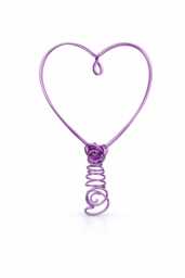 Purple Wire Heart Christmas Tree Topper, Mardi Gras Decor