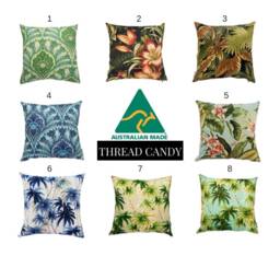 Outdoor Cushion Cover, Cover Only, Tropical Cushions, Palm Leaf Scatter Cushions, Any Size Pillow