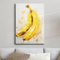 Vibrant Banana Fruit Food Abstract Oil Painting Framed Poster Print & Canvas Wall Decor Art Bedroom Home Kitchen Interior Gift