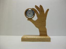 Novelty Desk Clock, Hand Holding A Clock