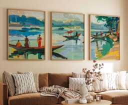 Set Of 3 Dhaka Posters, Bangladesh Prints, Travel Art, Asian Wall Islamic Arabic Decor, Muslim Print
