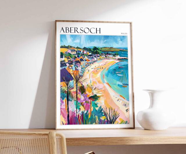 Abersoch Wales Travel Poster Coastal Wall Art - image 1