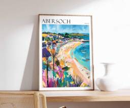 Abersoch Wales Travel Poster Coastal Wall Art - thumbnail 1