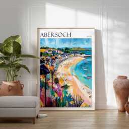 Abersoch Wales Travel Poster Coastal Wall Art - thumbnail 2