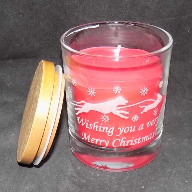 Engraved Scented Christmas Dogs Candle Jar. Lovely Gift For Dog Walkers, Sitters Or Groomers. Use As A Drinking Glass After Use - image 1