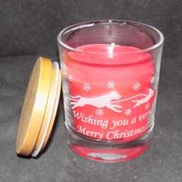 Engraved Scented Christmas Dogs Candle Jar. Lovely Gift For Dog Walkers, Sitters Or Groomers. Use As A Drinking Glass After Use