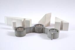 Molecule Concrete Candle Holder Modern Handmade Set Of 3