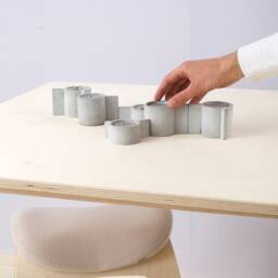 Molecule Concrete Candle Holder Modern Handmade Set Of 3 - thumbnail 2