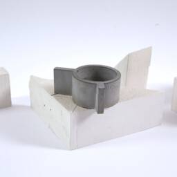 Molecule Concrete Candle Holder Modern Handmade Set Of 3 - thumbnail 4