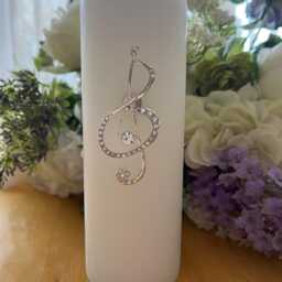 Silver Musical Note Candle Pin With Diamant?? Stones - thumbnail 2