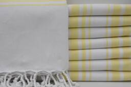 "Turkish Towel, Yellow Striped Towel, Turkish Bath Towel, Handmade Towel, 40""x68"